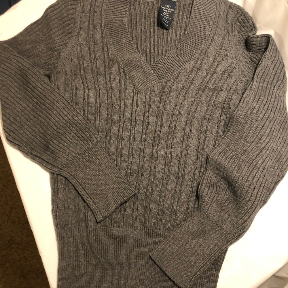 Dark gray v neck sweater